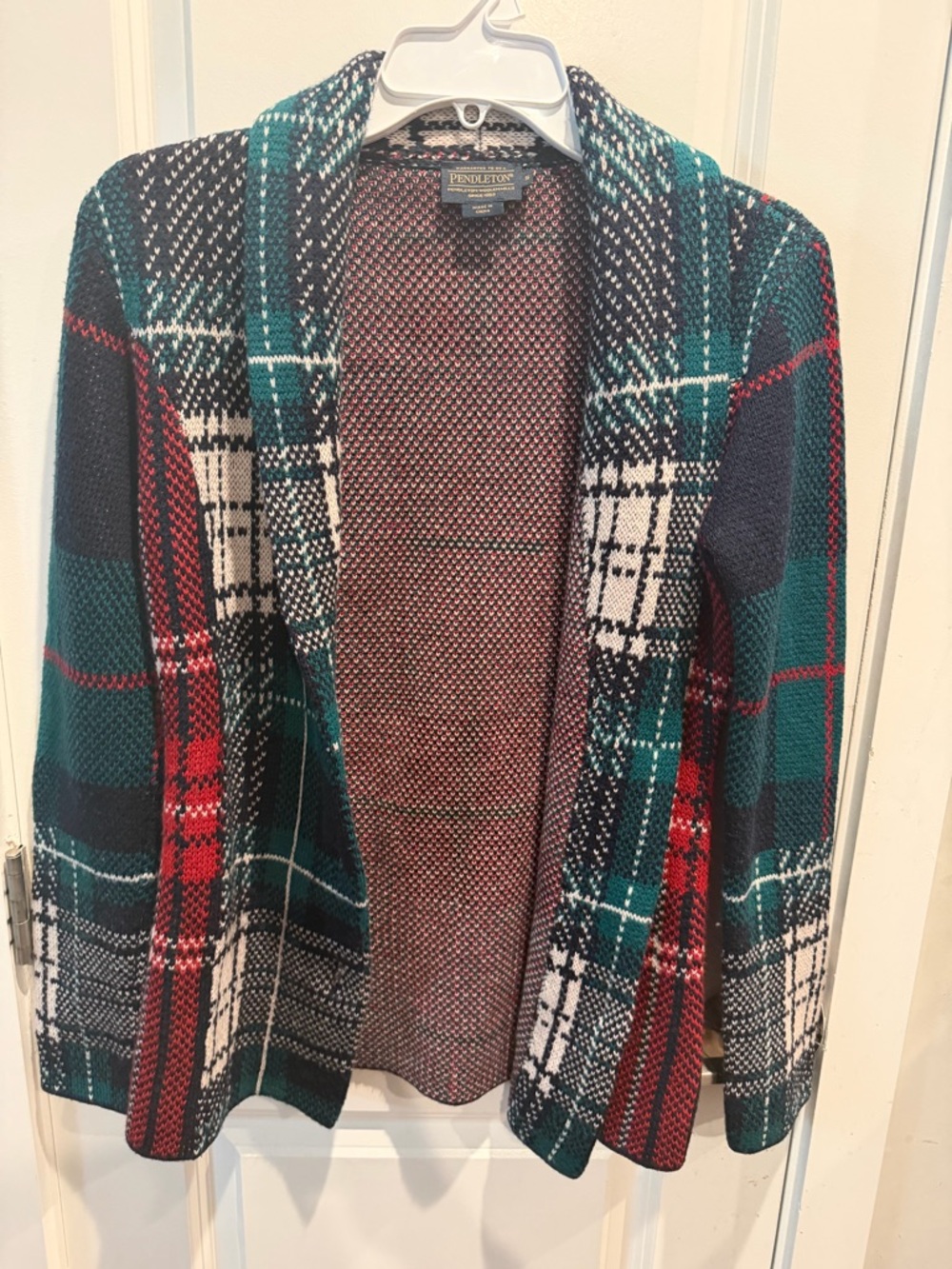 Vintage Pendleton tartan plaid wool cardigan sweater Size S - Picture 5 of 13